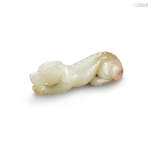 A celadon jade figure of a dog, Ming dynasty