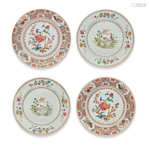 Two pair of famille-dishes, Qing dynasty, early Qianlong per...