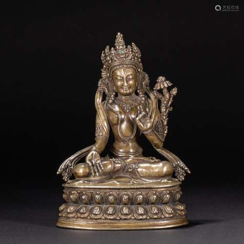 CHINESE BRONZE BUDDHA IN QING DYNASTY