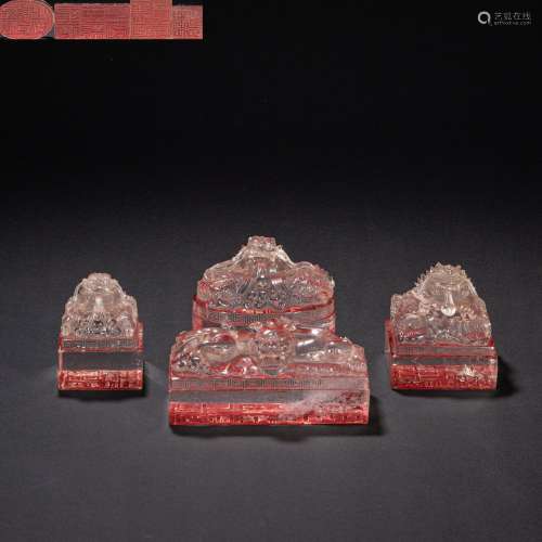 A SET OF CHINESE CRYSTAL SEALS FROM QING DYNASTY