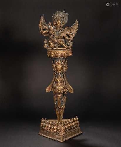 CHINESE GILT BRONZE ARTIFACT OF QING DYNASTY