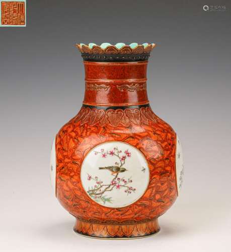 CHINESE PASTEL VASES FROM QING DYNASTY