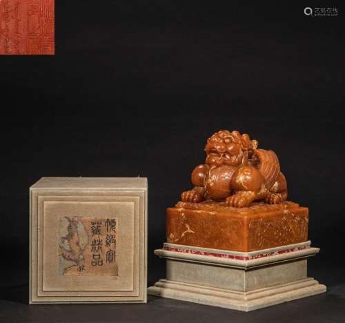 CHINESE SHOUSHAN STONE SEAL OF QING DYNASTY