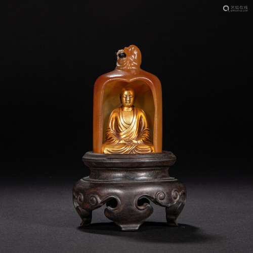 CHINESE AGATE BUDDHIST NICHE IN QING DYNASTY