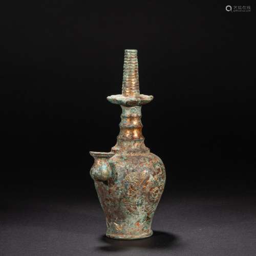 CHINESE BRONZE GILT CLEAN VASE OF TANG DYNASTY
