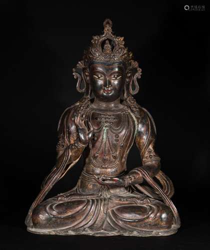 CHINESE BRONZE BUDDHA STATUE FROM QING DYNASTY