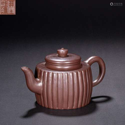 CHINESE PURPLE CLAY POT IN QING DYNASTY