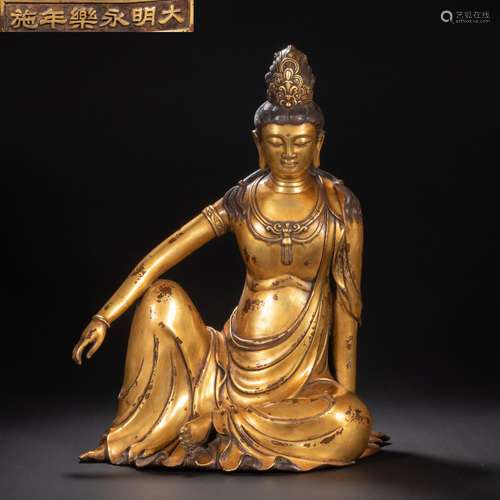 CHINESE GILT BRONZE BUDDHA OF MING DYNASTY