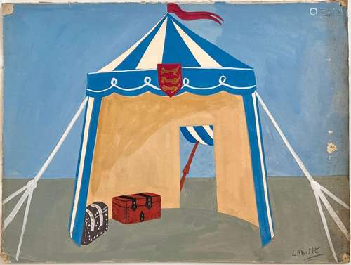 Félix LABISSE (1905-1982) gouache sur papier, projet pour dé...