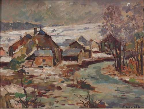 José WOLFF (1885-1964) Huile \"vue d\'Ardenne\"\nP...