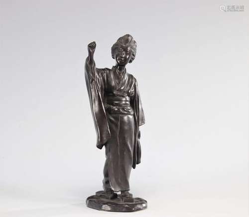 Bronze Japonais \"geisha\" d\'époque Meiji (明治時...