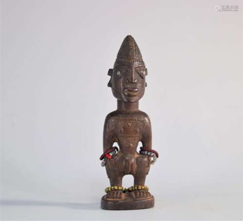 Ibeji yoruba statue bois sculpté corps scarifié\nPoids: 370 ...