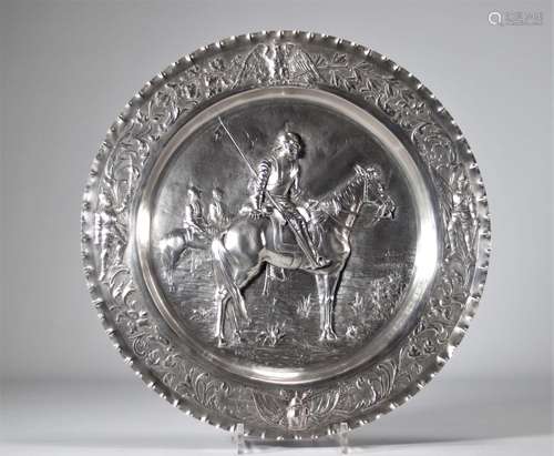 Rare plat en argent massif \"commémoration de guerre\&q...