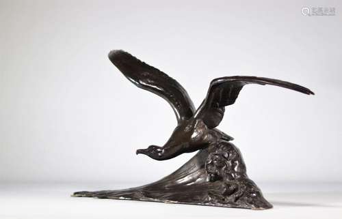 Maximilien Louis FIOT (1886-1953) Mouette sur une vague - Su...