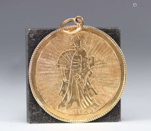 Médaille en or jaune (18k) pour 12gr \"Geisha\"\nP...