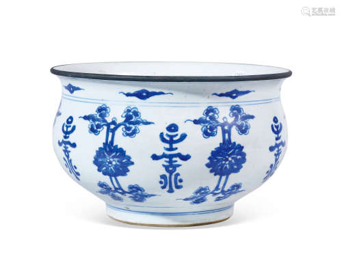 清早期 青花寿纹香炉
Early Qing Dynasty
BLUE AND WHITE ‘LONGE...