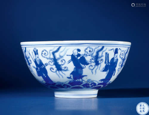 明万历 青花外八仙内团龙纹碗
Wanli Period, Ming Dynasty
BLUE ...
