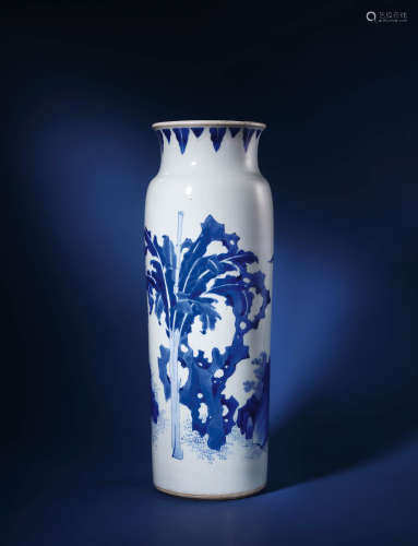 明崇祯 青花钟馗引福筒瓶
Chongzhen Period, Ming Dynasty
BLUE ...