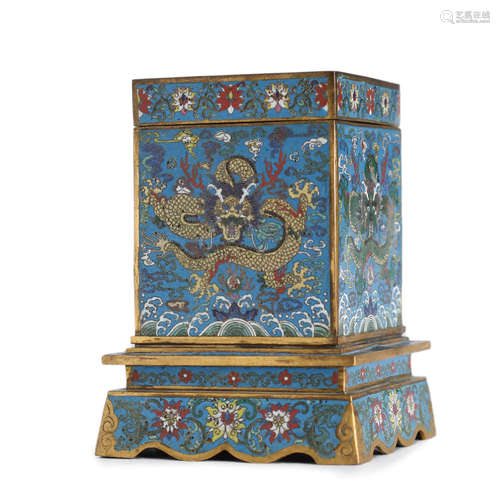 Cloisonne Entame Dragon Seal Chest