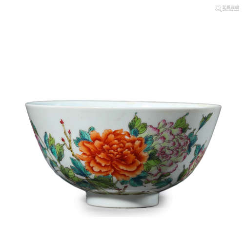 Famille Rose Flower Bowl