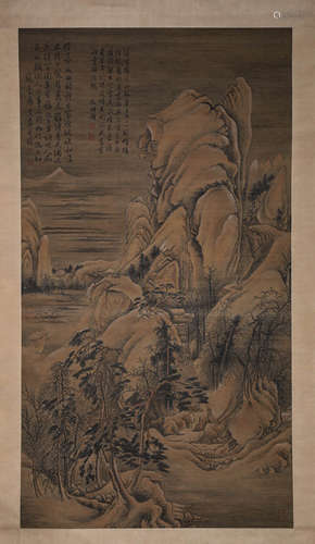 Chinese Figure and Landscape Painting, Tang Yin Mark