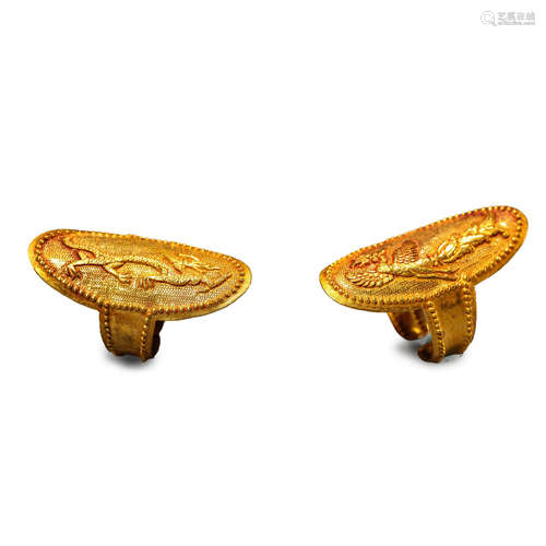 Pair of Dragon Phoenix Rings