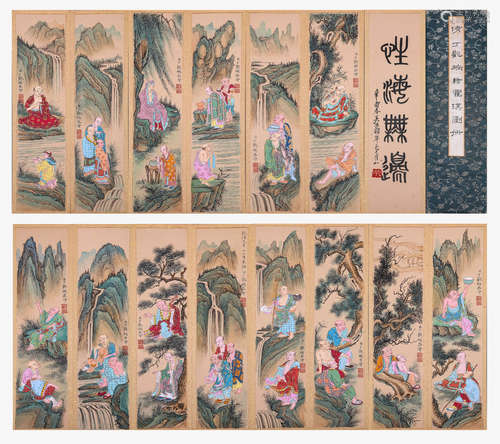 Chinese Arhat Paintings Album, Ding Guanpeng Mark