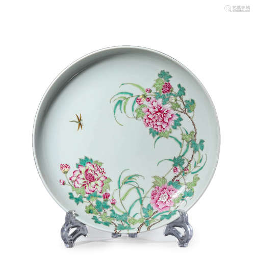 Famille Rose Flower Plate