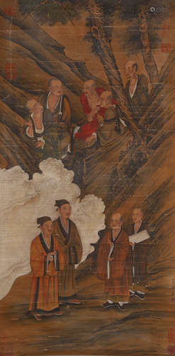 Chinese Painting Paper Scroll, Ren Renfa Mark