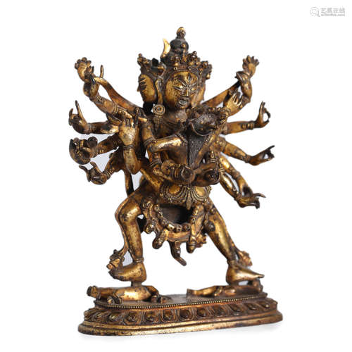 Gilt-Bronze Statue of Yamantaka