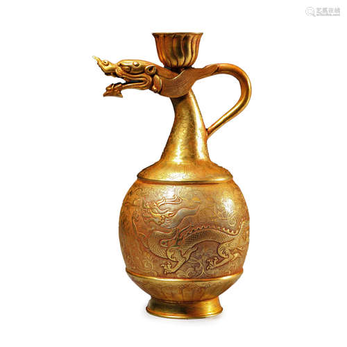 Gilt-Bronze Dragon Jug