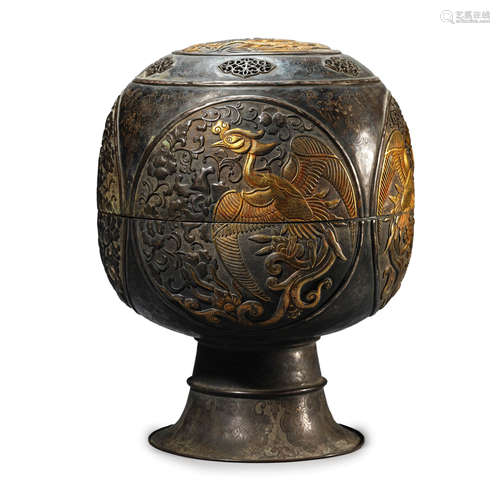 Silver Gilding Phoenix Censer