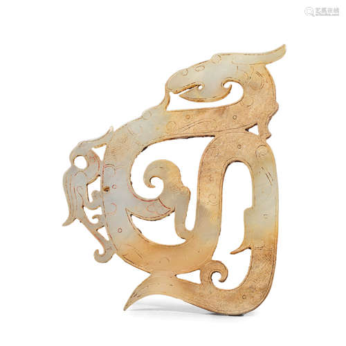 Brownish Jade Chi-Dragon Pendant