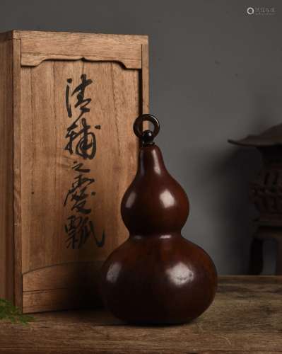 江户中期枣皮红文玩葫芦摆件