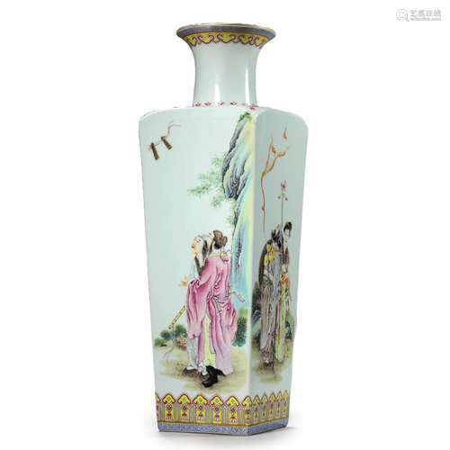 Famille Rose Eight Immortals Vase