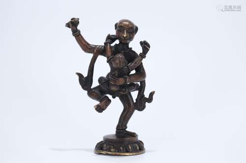 清代 铜铸神猴哈努曼造像