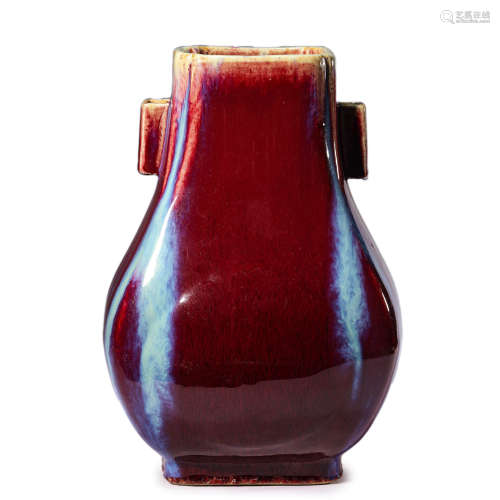Robin’S Egg Glaze Canted Zun Vase