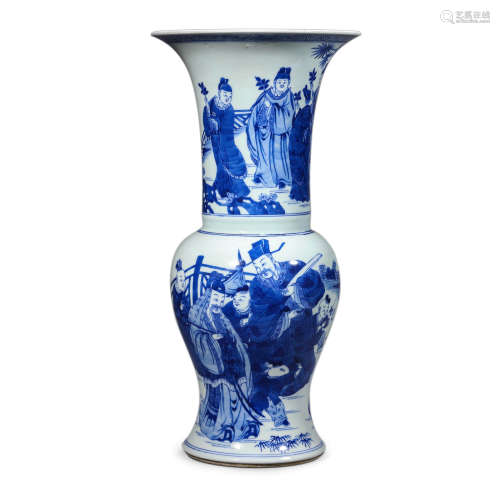 Blue and White Figure Story Zun Vase