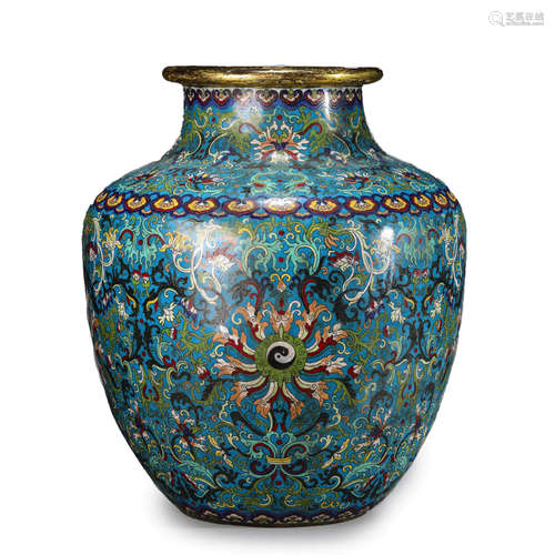 Cloisonne Enamel Lotus Pot