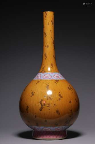 Wood grain glaze pastel ruyi pattern bile bottle