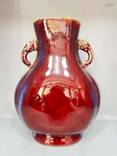 Red-glazed kiln-shaped amphora