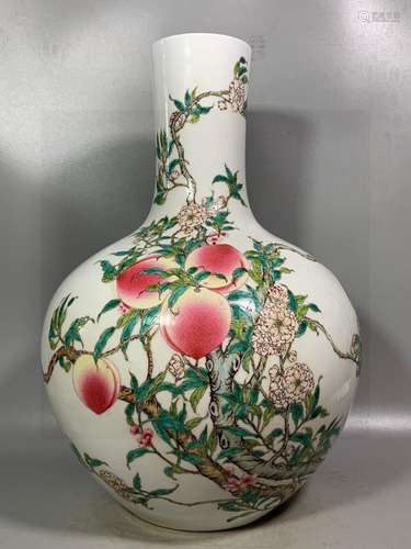 Pastel Longevity Peach Celestial Ball Vase