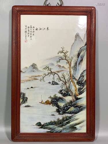 Wangyeting Landscape Porcelain Plate Painting