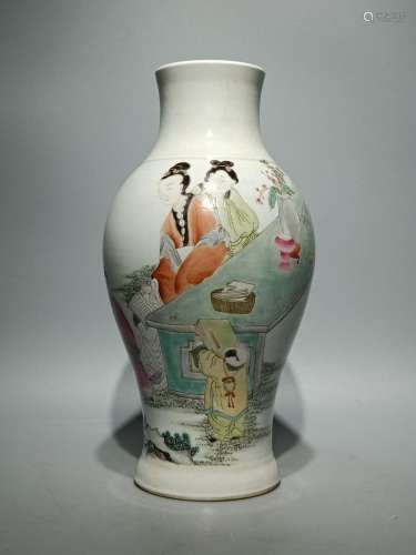 Pastel Maid Goddess Guanyin Vase