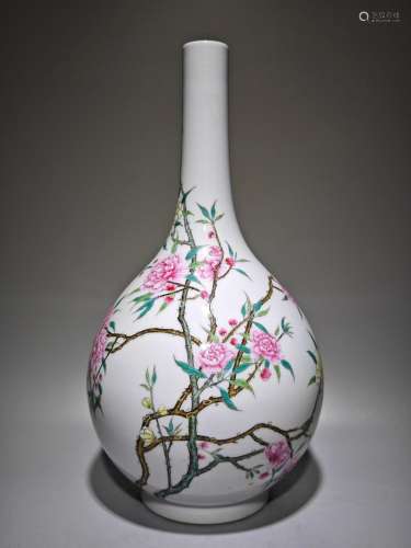 Enamel Peach Blossom Gallbladder Vase