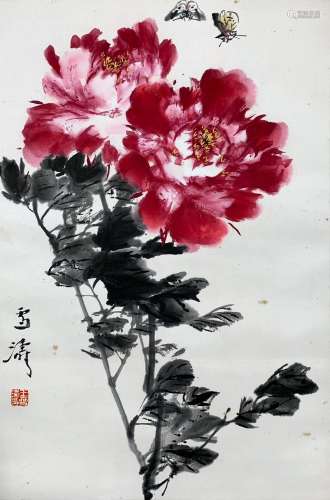 Wang Xuetao's peony painting