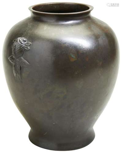 A CHINESE BRONZE BALUSTER VASE QING DYNASTY, 19TH CENTURY wi...