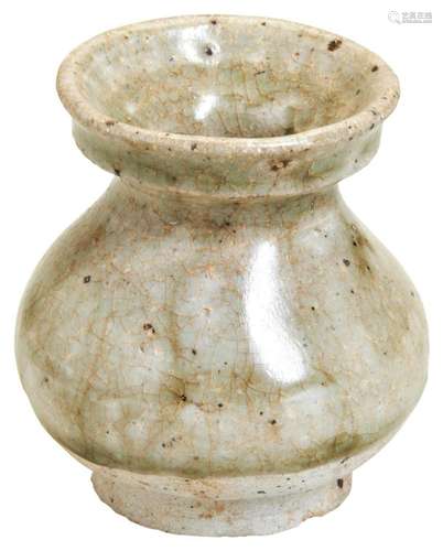 A SMALL YUEYAO CELADON SPITTOON Southern Dynasties (AD 420-5...