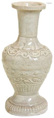 A QINGBAI GLAZED MOULDED VASE  SOUTHERN SONG DYNASTY (AD 112...