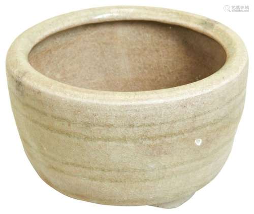 A SMALL CELADON TRIPOD CENSER YUAN DYNASTY (AD1279 - 1368) t...